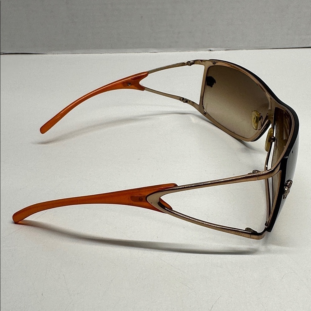 Versace Sunglasses Mod 2048 Vintage Oversized Designer Shield Glasses Orange - Picture 9 of 13